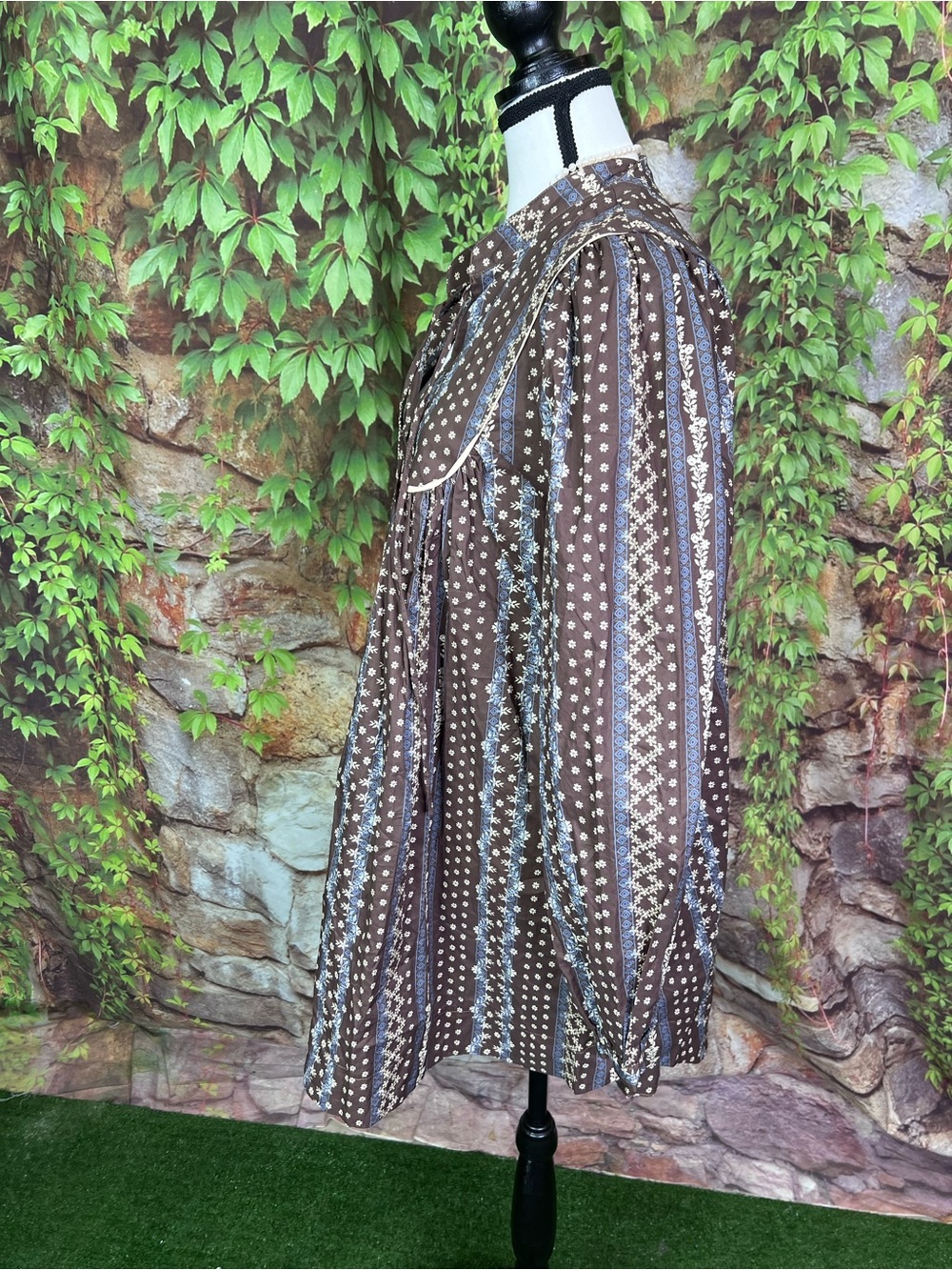 NWT MABEL Brown Patterned Prairie Dress, M - Picture 5 of 13